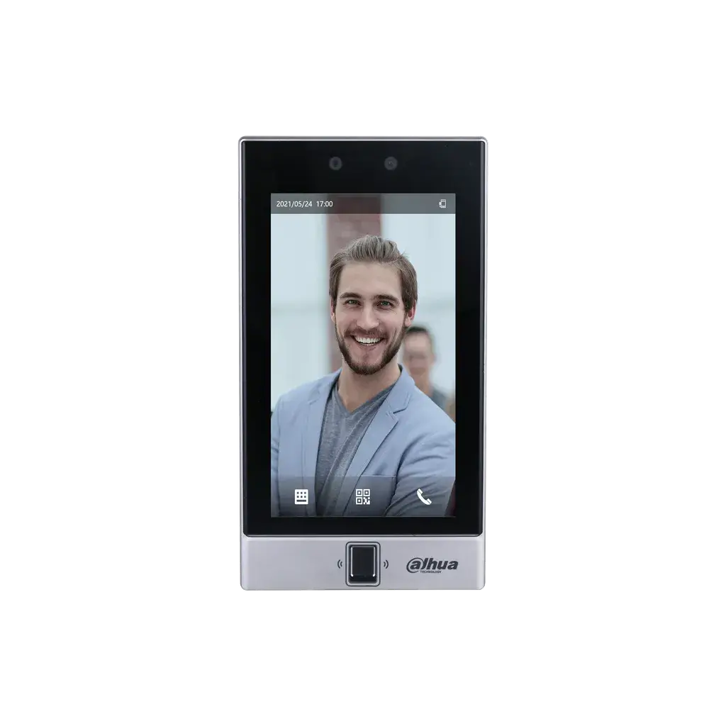 DHI-ASI7214S-W. Control de Acceso Dahua con reconocimiento facial, clave, huella, código QR y tarjet