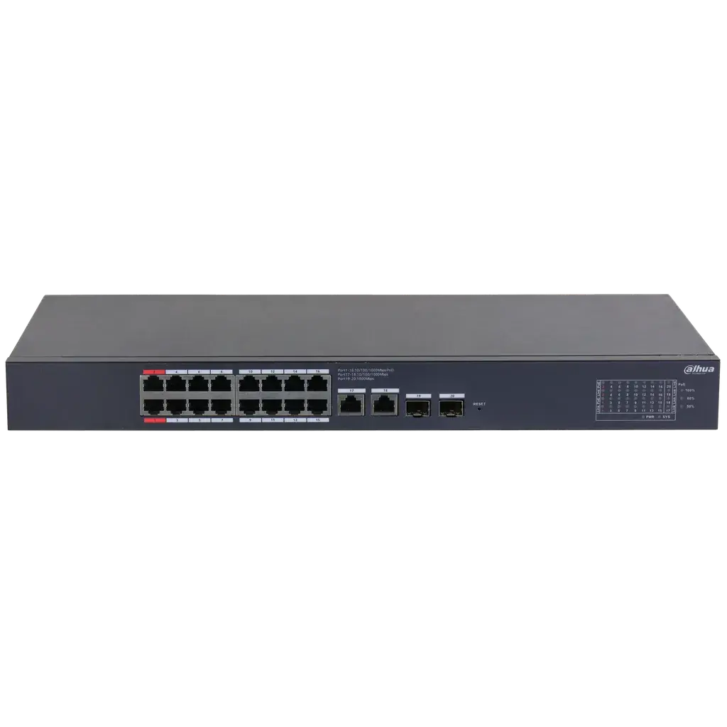 DH-CS4220-16GT-240. 20-Port Cloud Managed Desktop Gigabit Switch with 16-Port PoE