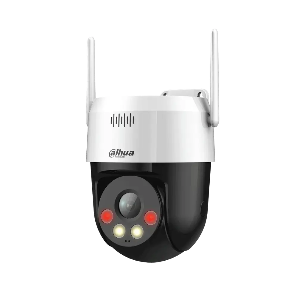 DH-P5AE-PV-0400B. Cámara WIFI Dahua PT 5MP lente fijo de 4mm Iluminación dual detección de persona y seguimiento, audio bidireccional protección IP66