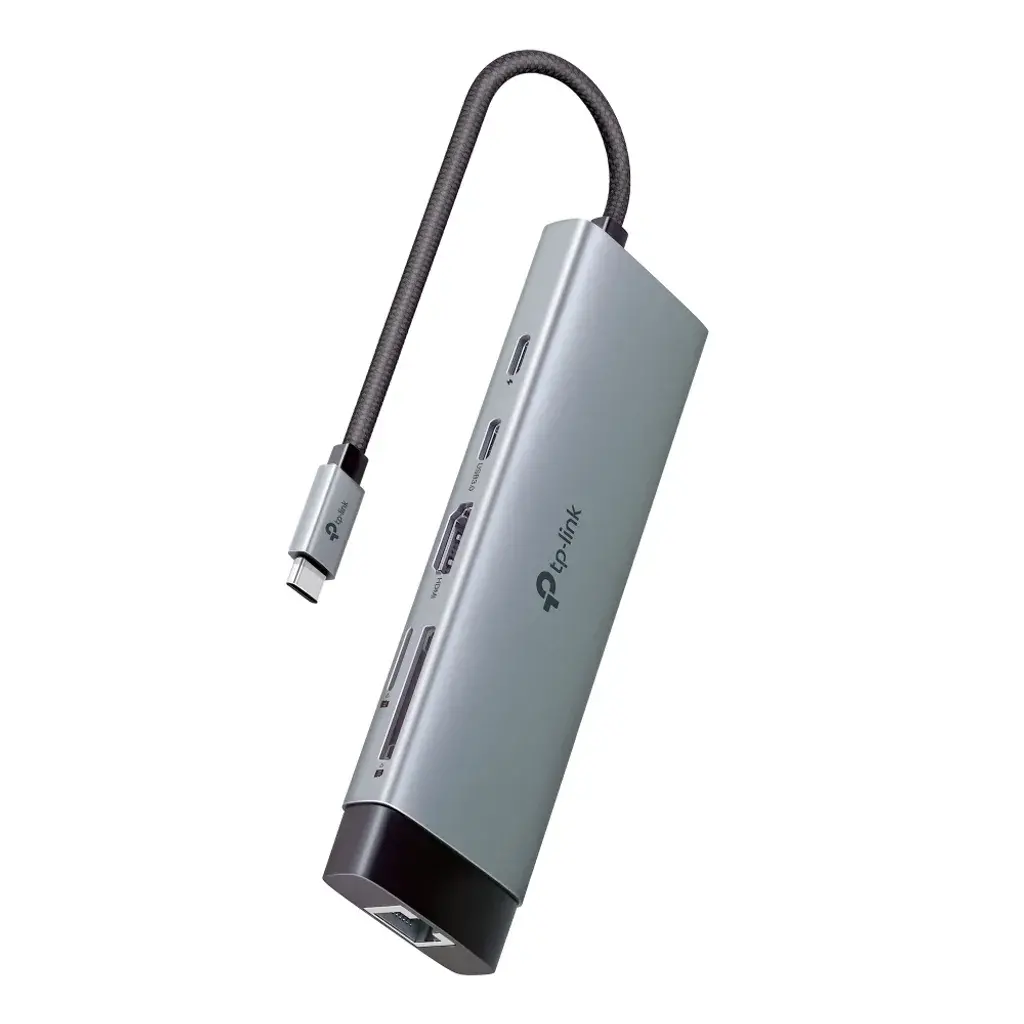 UH9120C. Adaptador USB-C 9 en 1 puerta de red 1Gbps, 1 HDMI 4K@60Hz, slot MicroSD, slot SD, 1 USB Tipo-c 5Gbps 3 USB Tipo-A 5Gbps, 1 PD de 100W