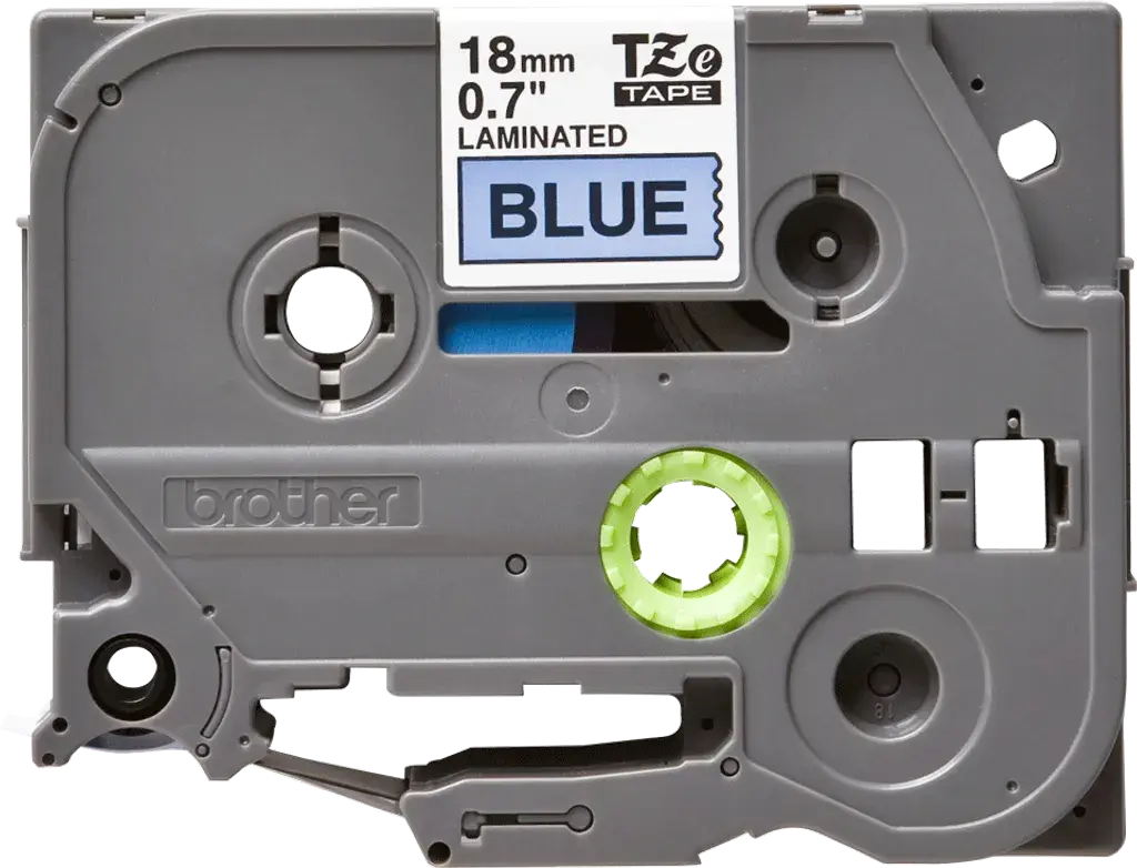 TZe541. Cinta BROTHER 18mm Negro en Fondo Azul 8mt p/PT-E300VP/D600VP/E550WVP