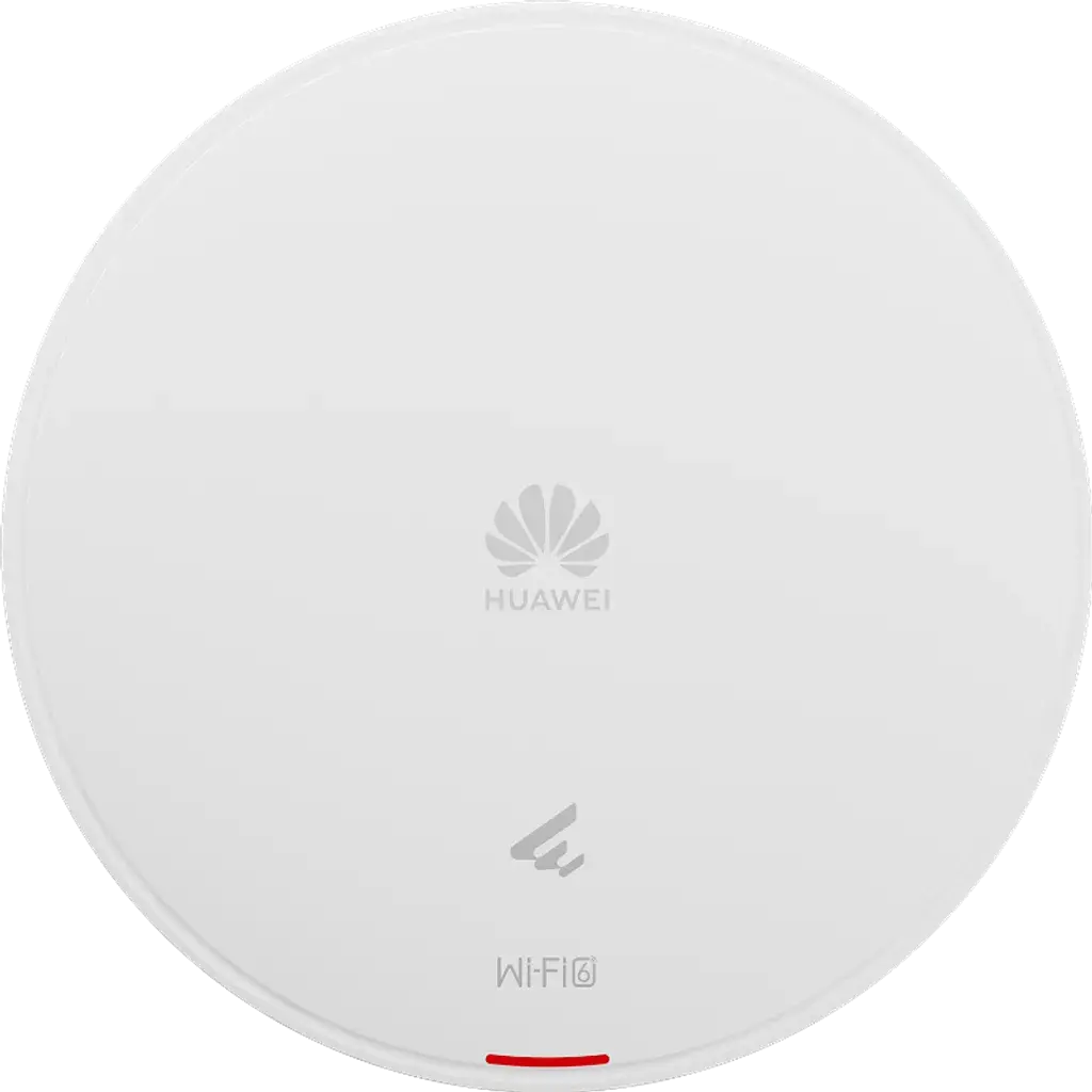 AP661. AP Huawei eKit Wifi 6 con velocidad de 6.575 Gbps cuenta con 3 bandas recomendado para 300 usuarios concurrentes cuenta con 1 puertos de 2.5Gbps y 1 puerto 1GE alcance optimo de 40m 