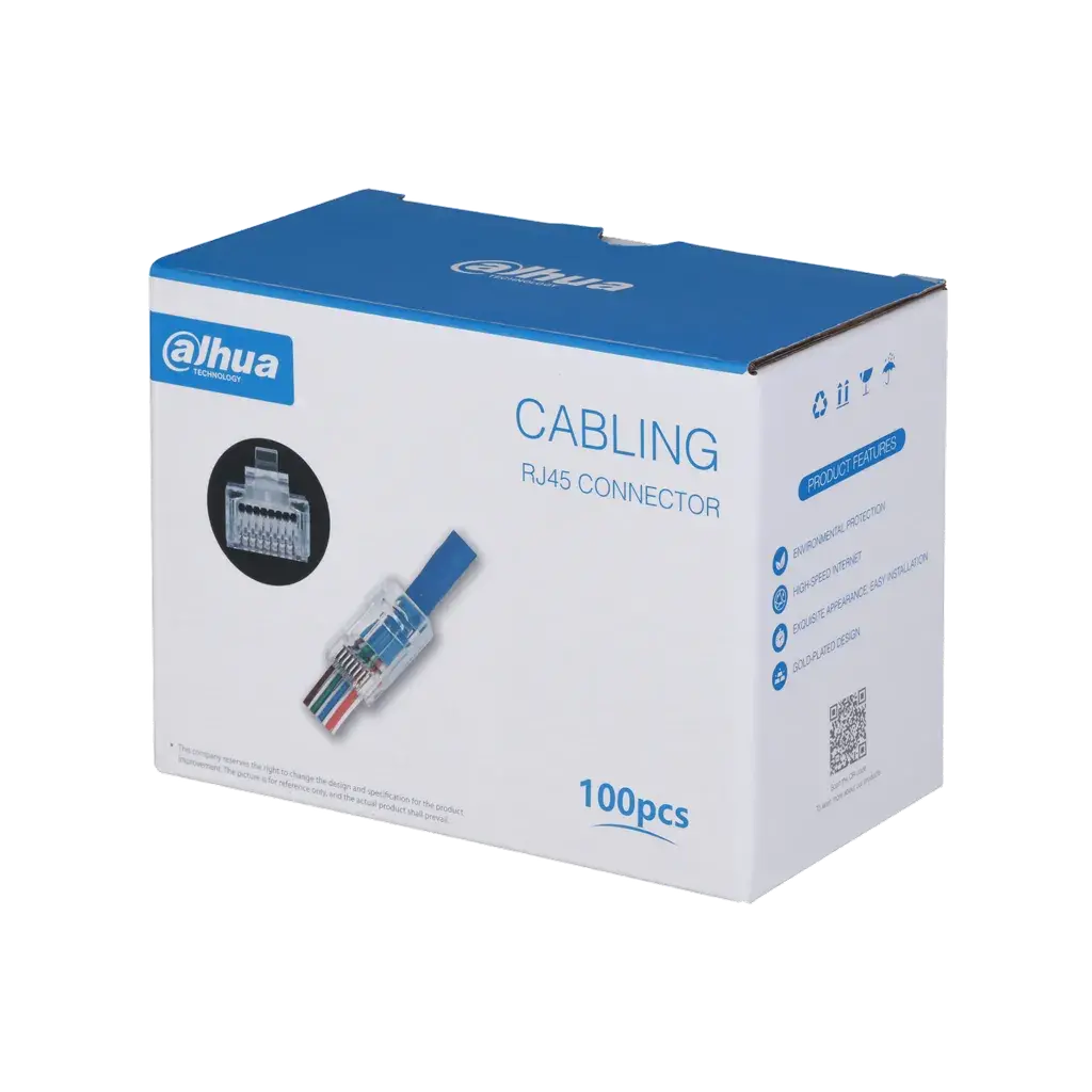 DH-PFM976-530-PT. Conector RJ45 para armar, categoría 5E caja de 100 unidades.