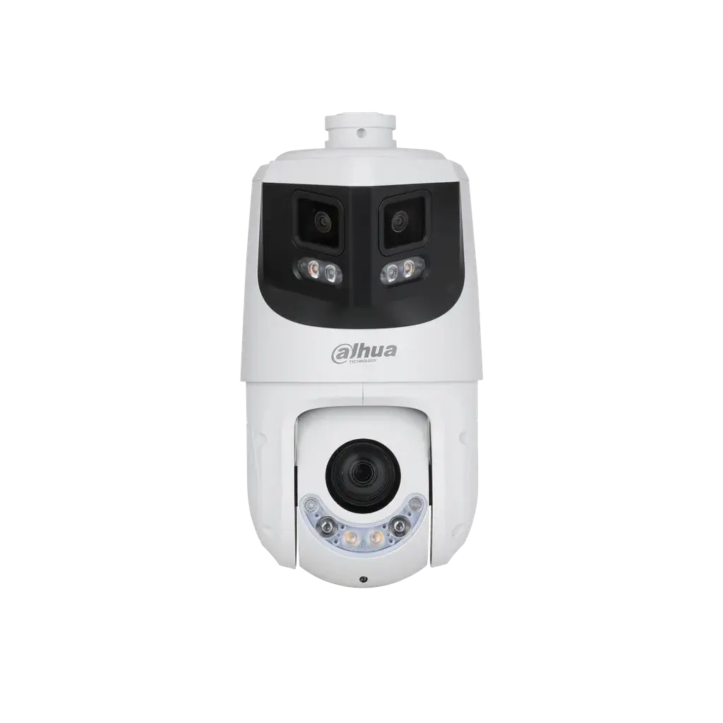 DH-SDT4E425-8P-GB-APV1-0280-S2. Cámara IP Dahua tipo PTZ panorámica cuenta con lente PTZ de 4MP 25x Zoom Óptico lente panorámico de 8MP, IR 100m IVS auto tracking Smart dual light