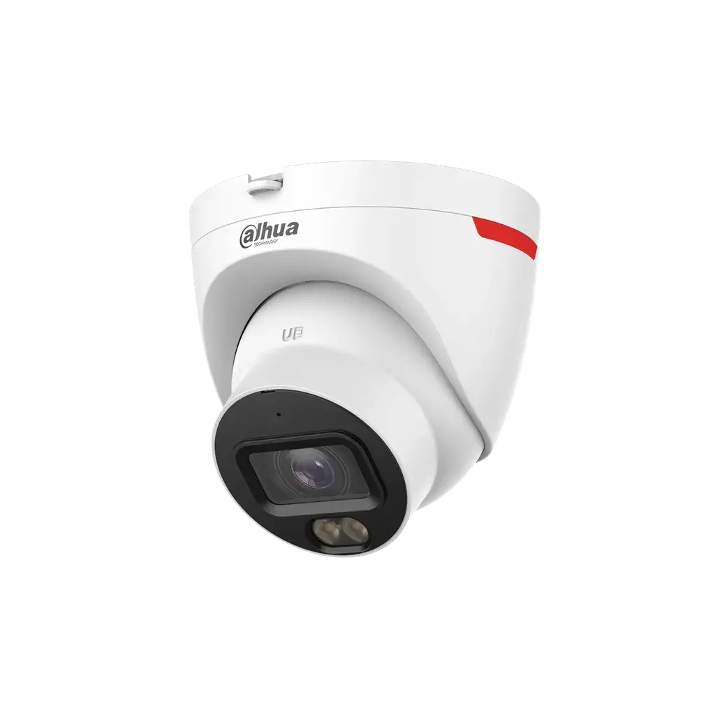 DH-IPC-HDW2449TP-S-LED-0280B-PRO. Cámara IP Dahua tipo Eyeball 4MP lente fijo de 2.8mm tecnología Wizcolor iluminación máxima de 30m protección IP67 con protección perimetral.