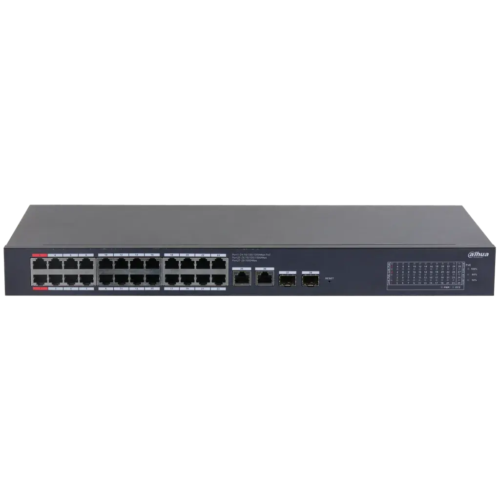 DH-CS4228-24GT-240. 28-Port Cloud Managed Desktop Gigabit Switch with 24-Port PoE