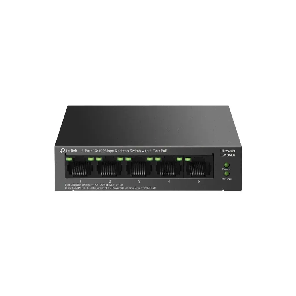 LS105LP. 5-Port 10/100Mbps Switch de escritorio con 4 puertos PoE