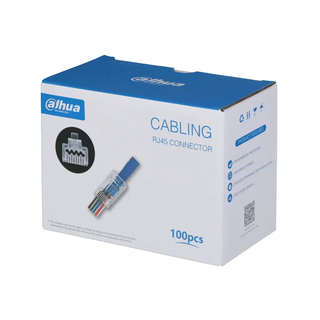 DH-PFM976-630-PT. Conector RJ45 para armar, categoría 6 caja de 100 unidades.