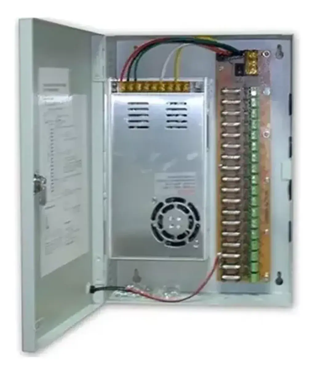 ZK-10A-9CH. Fuente de poder ZKTeco de 12 volt 10 amperes con 9 canales de conexión