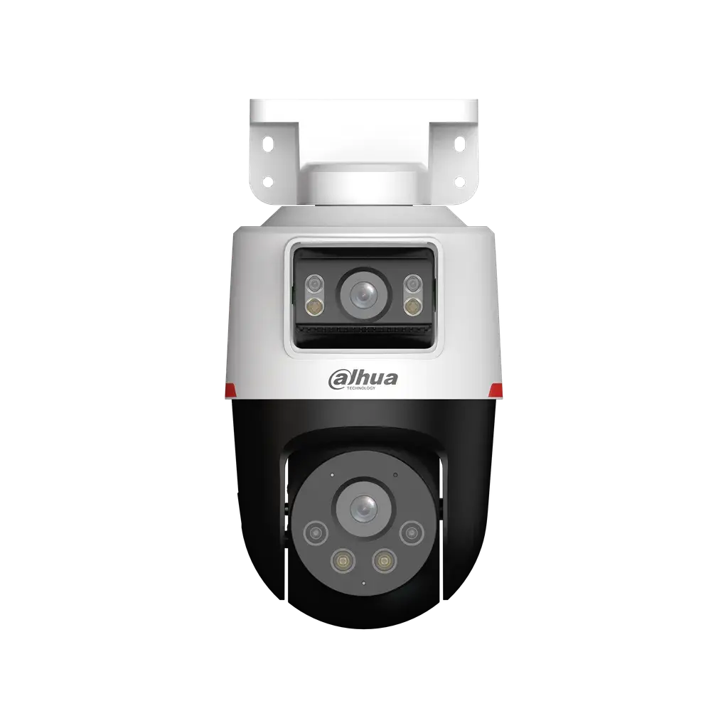 DH-IPC-PTS2249BP-E2-S-PV-LED-0360B-PRO. Cámara IP Dahua Dual, PT 2MP lente fijo 3.6mm + Cámara fija 2MP 3.6mm, Tecnología WisColor, Active Deterrance, SMD Plus, IP66