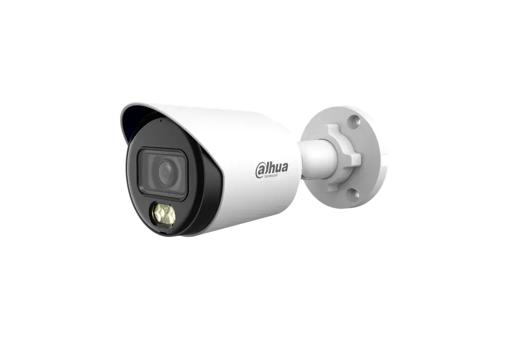 DH-HAC-HFW1239TN-LED-0280B-S3. Cámara Dahua Análoga Tipo Bala, 2MP, Lente Fijo 2.8mm, Full-color, Iluminación con luz blanca 20M, Protección IP67. 