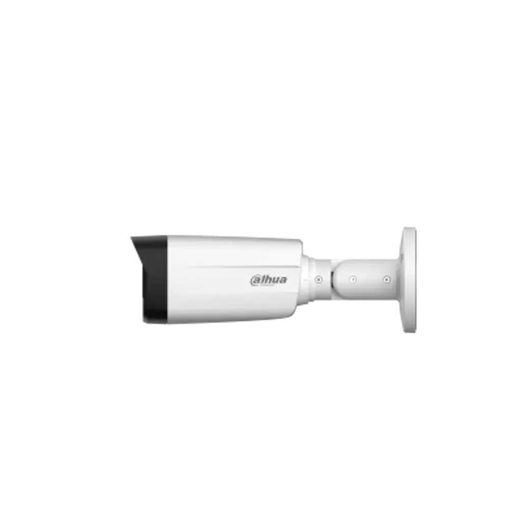 DH-HAC-HFW1500TMN-I8-A-0280B-S3-DIP. Cámara Dahua Análoga Tipo Bala, 5MP, Lente Fijo 2.8mm, IR 80M, Micrófono Incorporado, Protección IP67. 