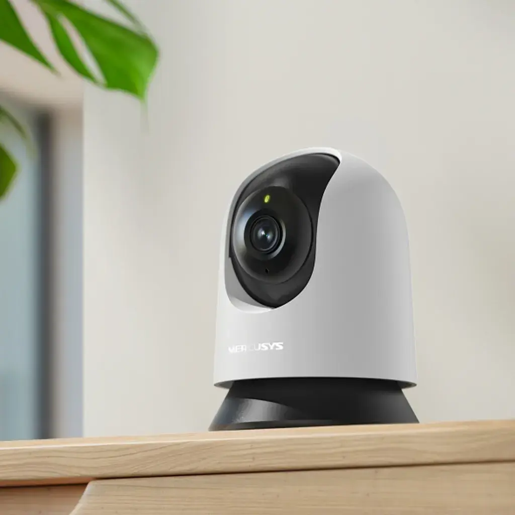MC200. Cámara PT WIFI Mercusys, 2MP, Visión Nocturna, Audio Bidireccional, Seguimiento inteligente, Detección de Humanos, Soporta MicroSD.