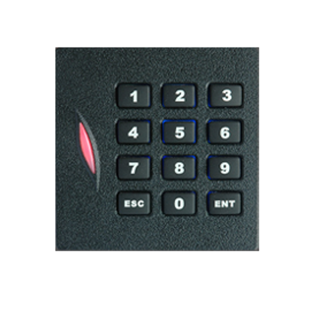 KR102E. Lector esclavo de tarjetas RFID 125khz con teclado, wiegand 26bits, uso exterior ip65.