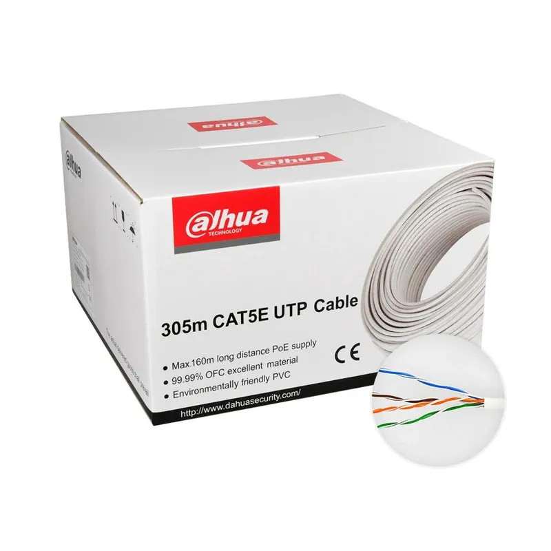 DH-PFM920I-5EUN.  CAJA CABLE UTP DAHUA. 305MTS. CAT5E 100% COBRE.