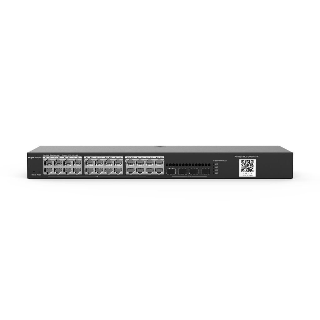 RG-NBS3100-24GT4SFP. Switch REYEE administrable por cloud 24 puertos Gigabit 4 Puertos SFP.