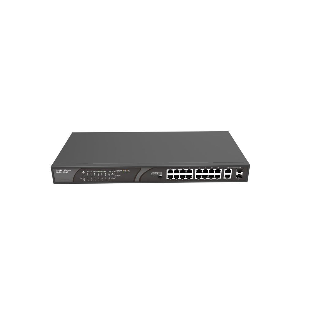 RG-ES118S-LP. Switch de escritorio REYEE no admini 16 puertos PoE 10/100Mbps 2puertos 10/100/1000Mbp