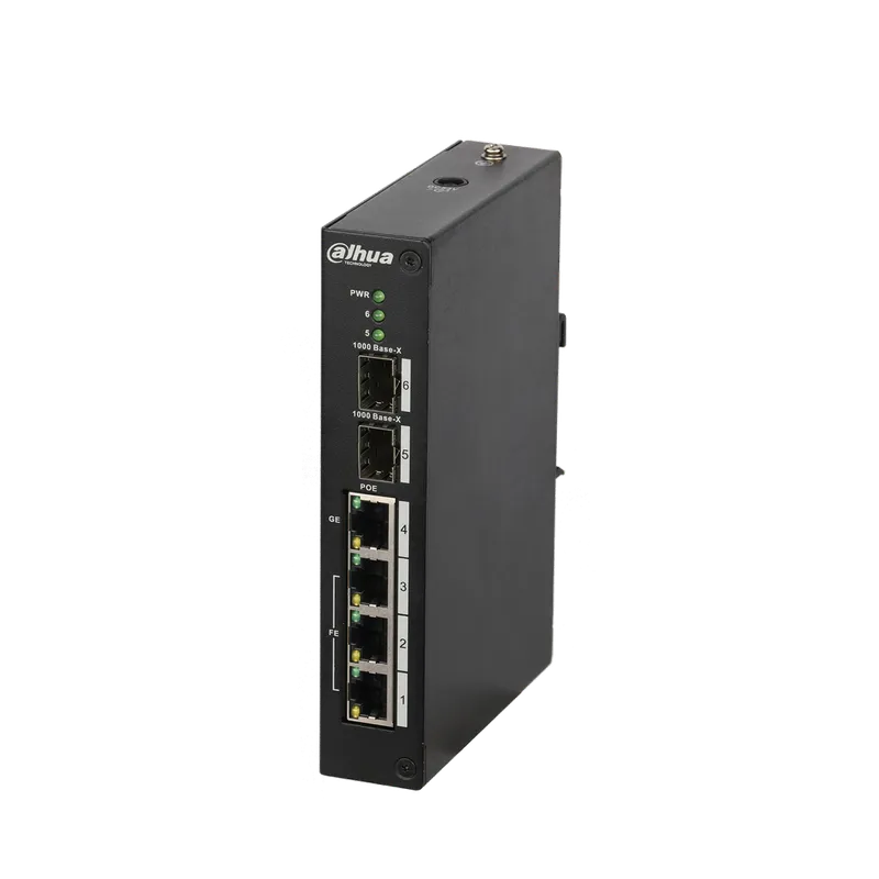 DH-PFS3206-4P-96. Switch Poe Industrial 4 Puertas Dahua No Admin 3x100Mbps 1x1Gbps 2xSFP