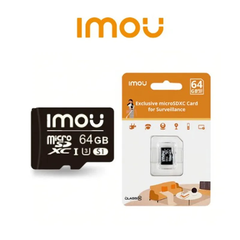 ST2-64-S1. MEMORIA MICROSD 64GB. UHS-1. CLASE 10,U3,V30/3D TLC NAND FLASH IMOU