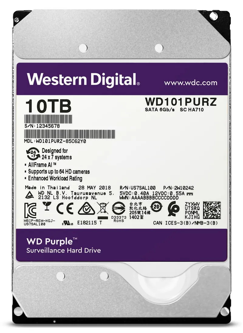 WD101PURP. DISCO DURO 10TB WD PURPLE PRO.