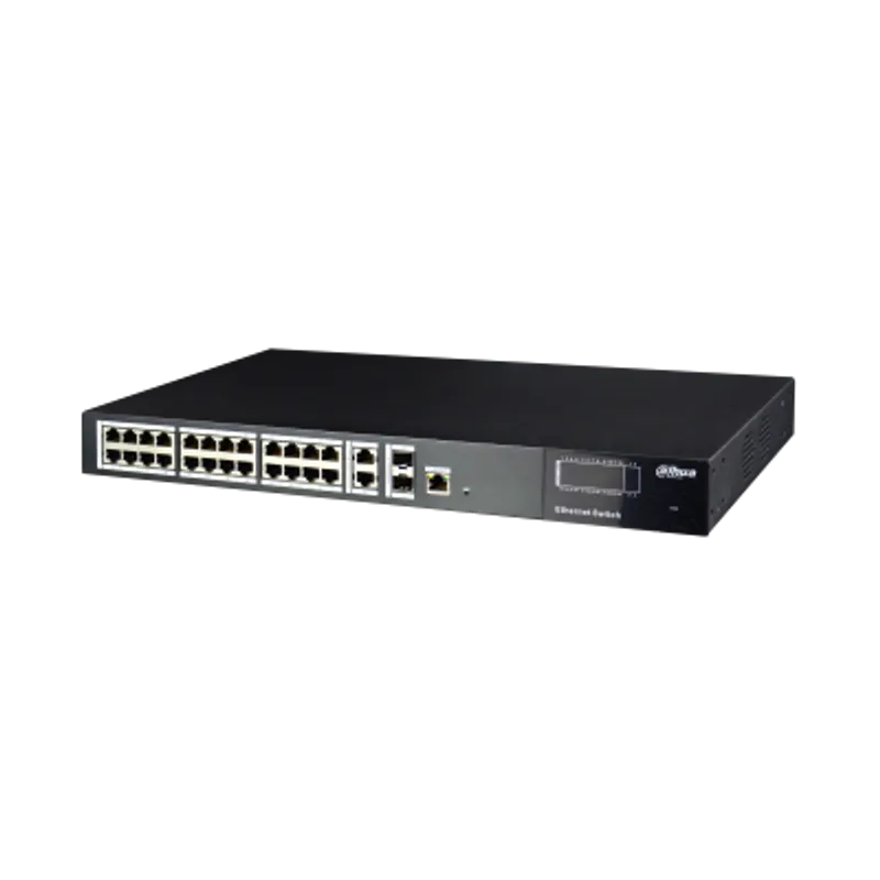 PFS4228-24P-370. SWITCH POE DAHUA 24 PUERTOS. ADMINISTRABLE. 4 PUERTOS 10/100/1000 2 SFP Y 2 RJ-45