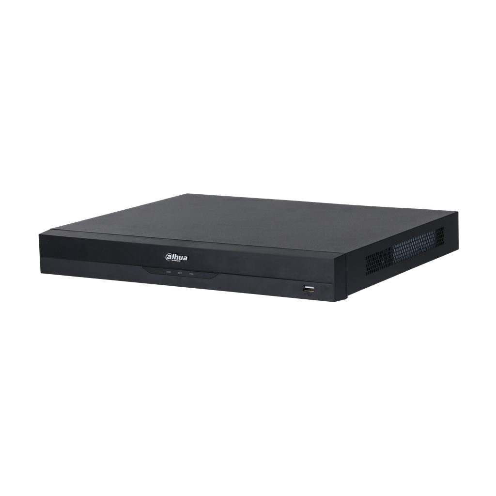 DHI-NVR5216-16P-EI. NVR Dahua 16 canales 16puertos PoE soporta 2 HDD hasta 16TB IA Perimetral protec