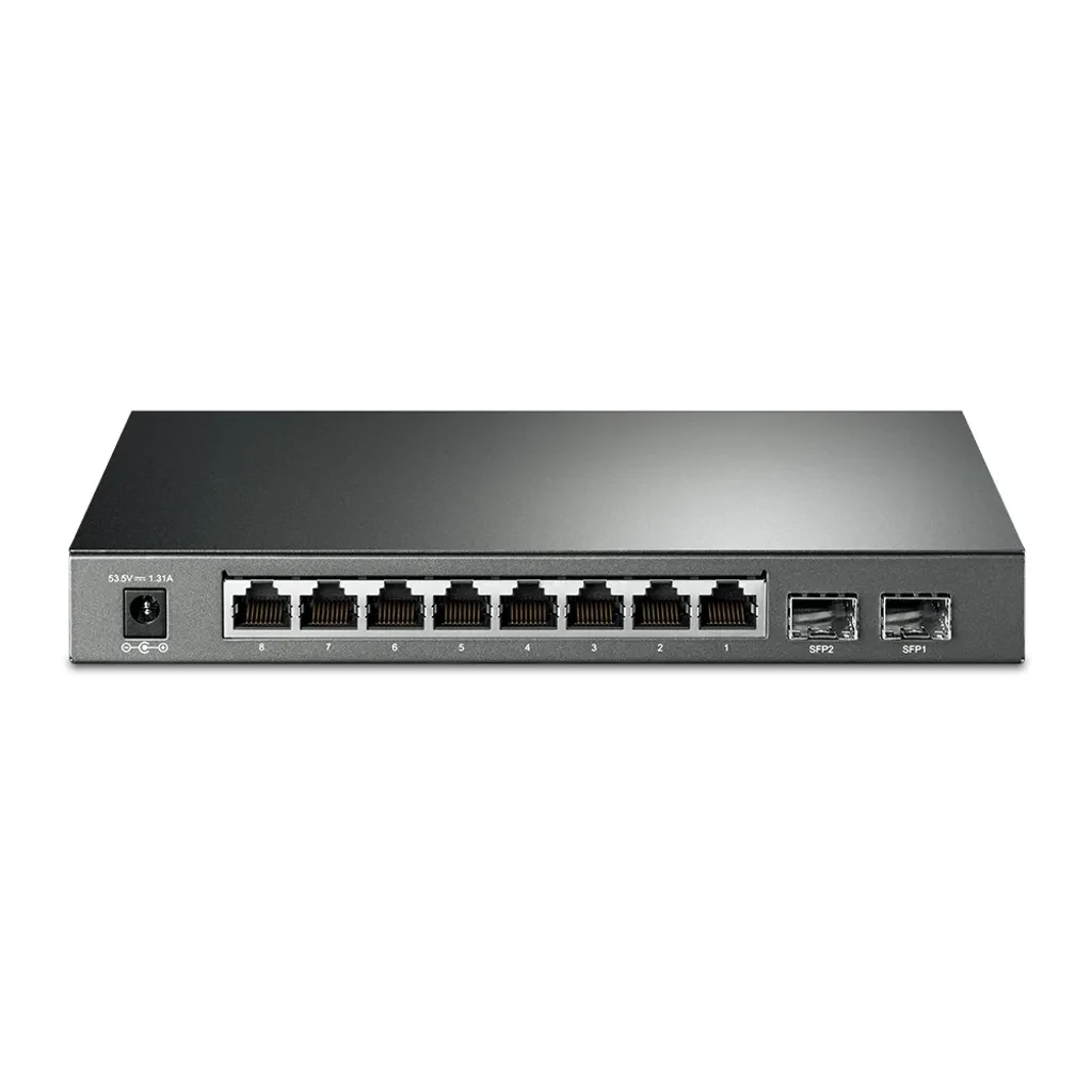 TL-SG2210P. TP-LINK 8-1000-PoE-at 2-SFP 53W-tot Switch Smart Desktop inc48V-1,25A