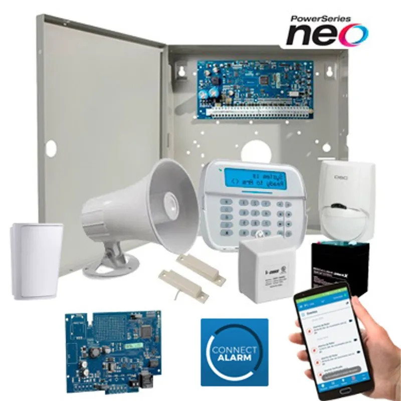 KIT DSC NEO32 LCD HIBRID. INCL. TECL LCD HS2LCDRF9N + CENT HS2032PCBSPA+ TRAFO+ GABINETE PC5003C.