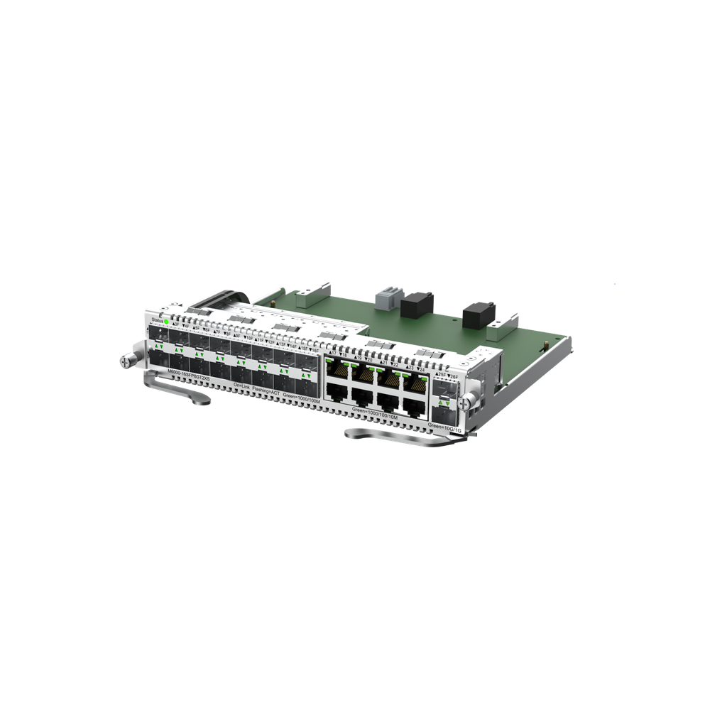 M6000-16SFP8GT2XS. Slot Modular para NBS6002 con 8 puertos de cobre, 16 puertos SFP 1Gbps, 2 Puertos