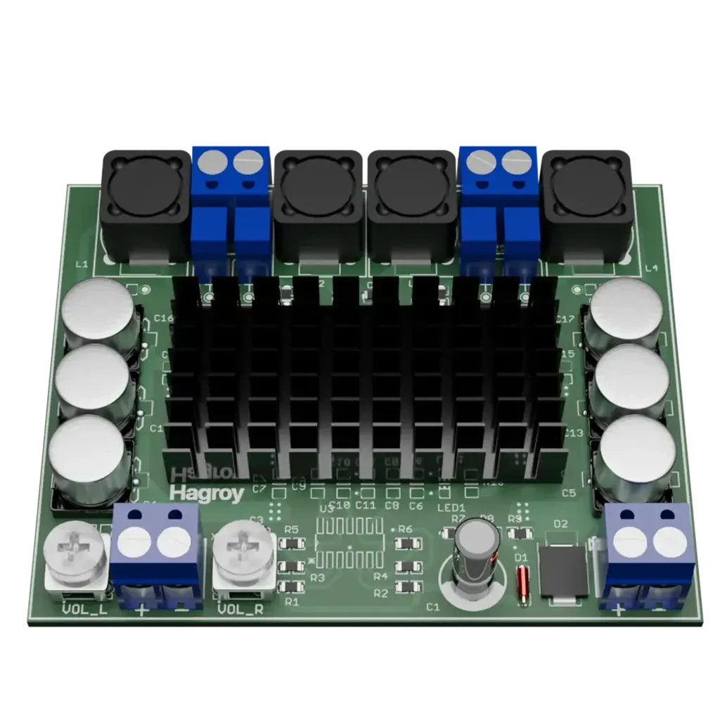 HG-AUDIOVOX-ST. Sistema de amplificador de audio estéreo Hagroy con una potencia nominal de salida de 100W amplificador clase D